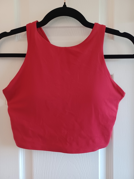 Athleta Tops - Athleta Red High-Neck Crop Tank/Sports Bra Racerback Athletic Womens Small